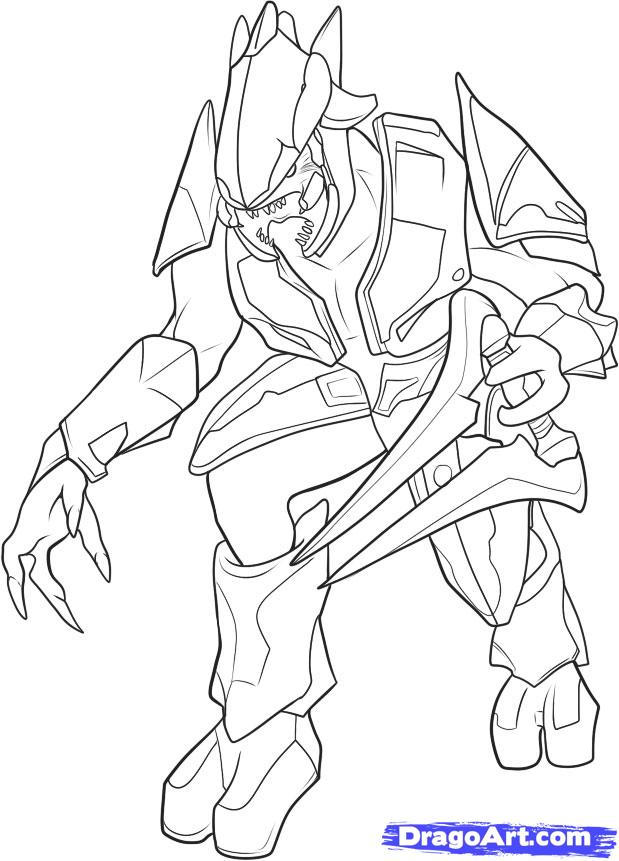 619x861 Halo Elite Coloring Pages