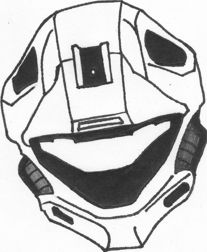 810x987 Halo Recon Helmet Coloring Pages Q