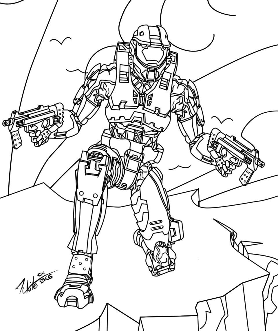 960x1143 Halo Master Chief Coloring Pages