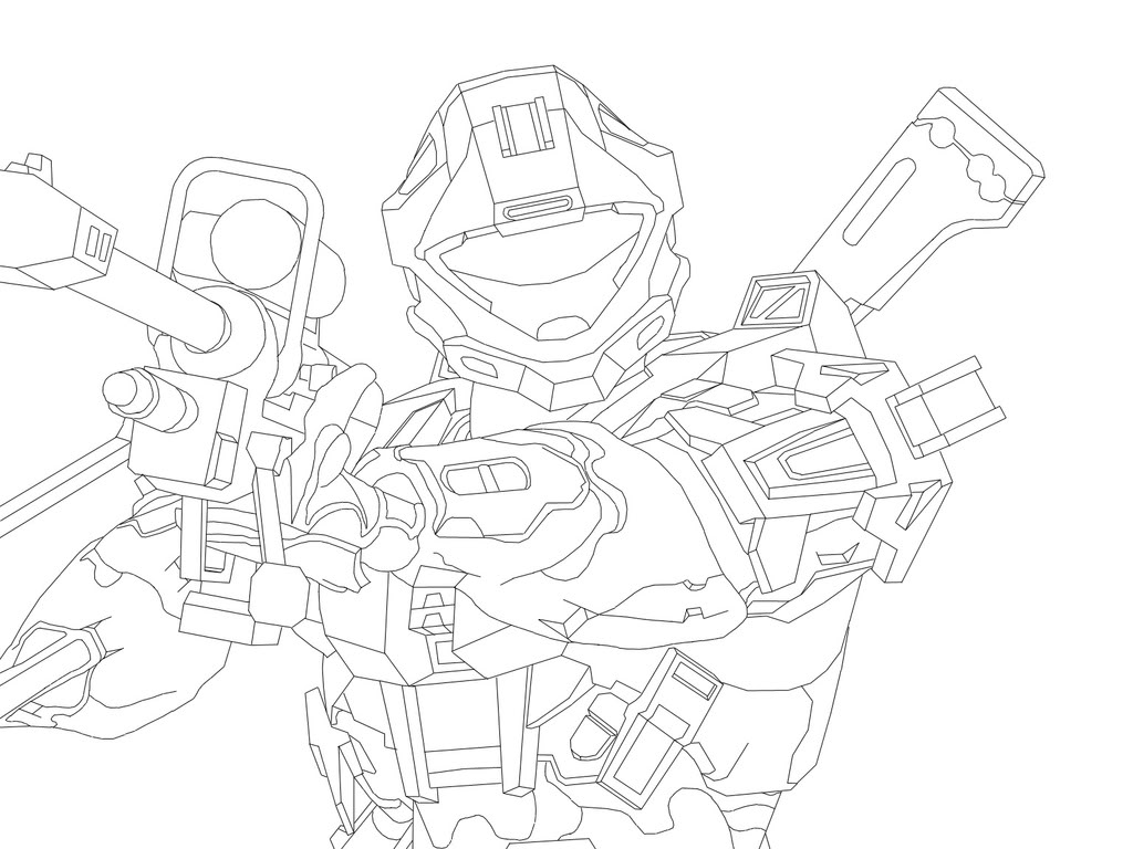 1024x768 Halo Spartan Coloring Pages