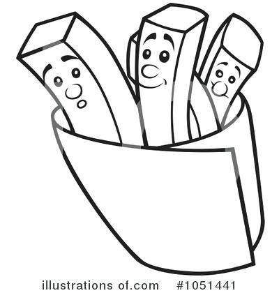 400x420 French Fries Coloring Page Royalty Free French Fries Illustration