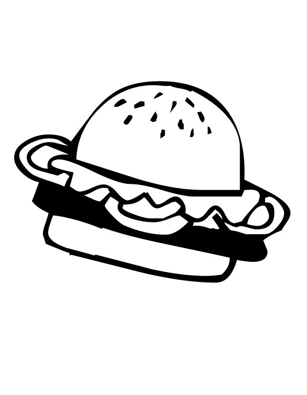 630x810 Printable Hamburger Coloring Page