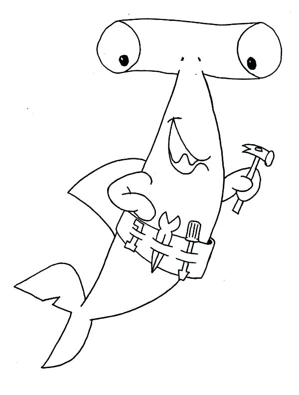 600x792 Hammerhead Shark Coloring Page