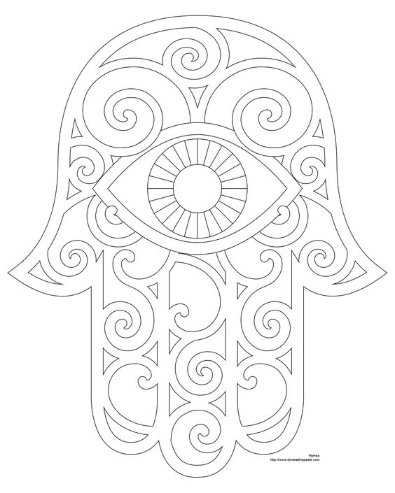 564x705 Hamsa Hand Coloring Pages