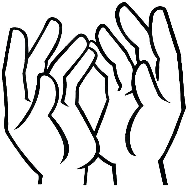 600x627 Coloring Page Hand Uplifted Hands Coloring Pages Best Place