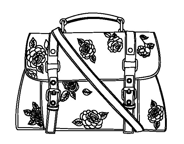 600x470 Flowered Handbag Coloring Page