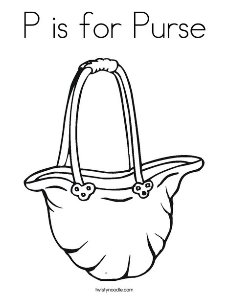 468x605 P Is For Purse Coloring Page
