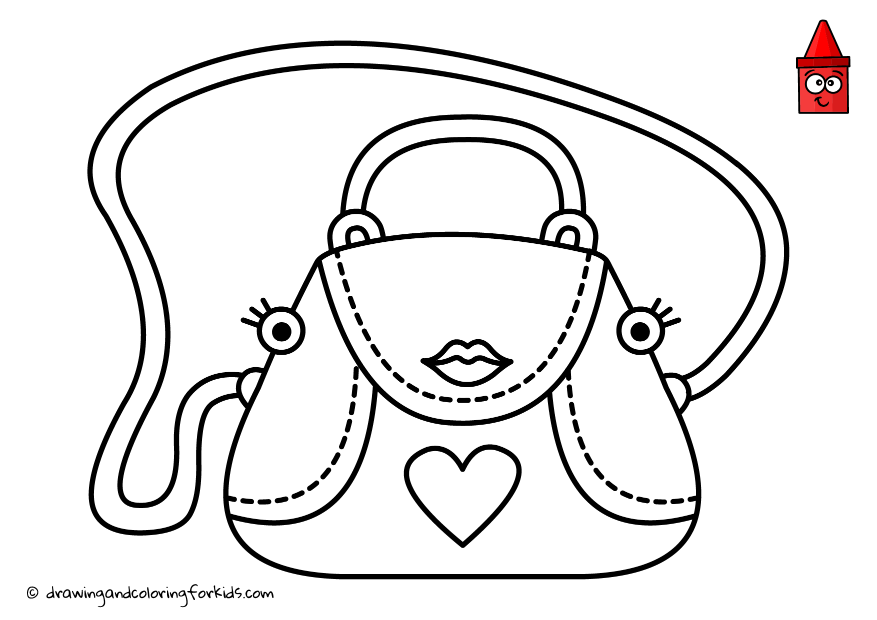 1754x1241 Drawing Purse Coloring Purse Handbag Drawing Coloring Page