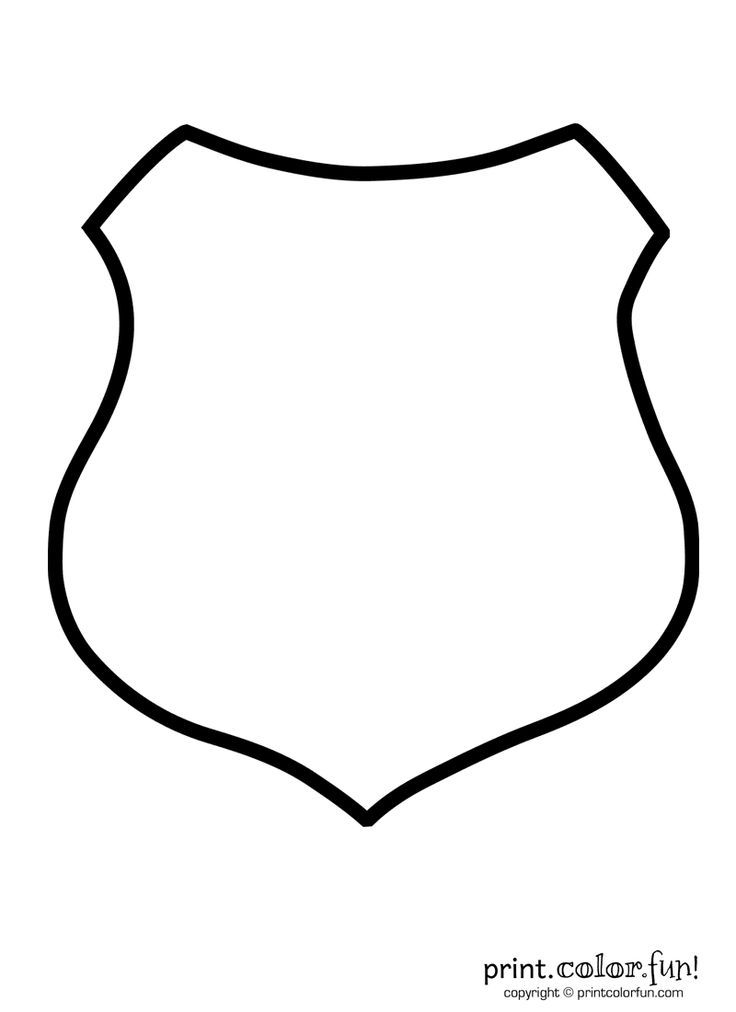 736x1012 Police Shield Print Color Fun! Free Printables, Coloring Pages