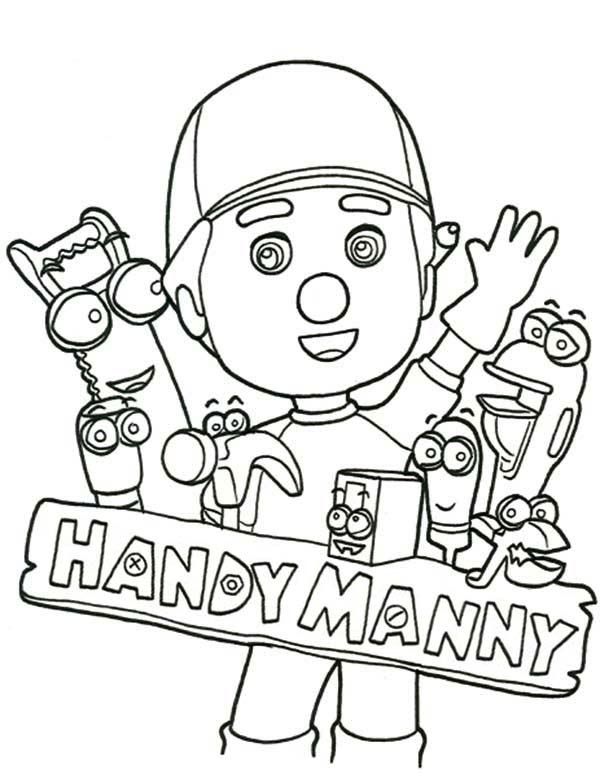 600x778 Handy Manny Ad Friends Say Hello Coloring Page