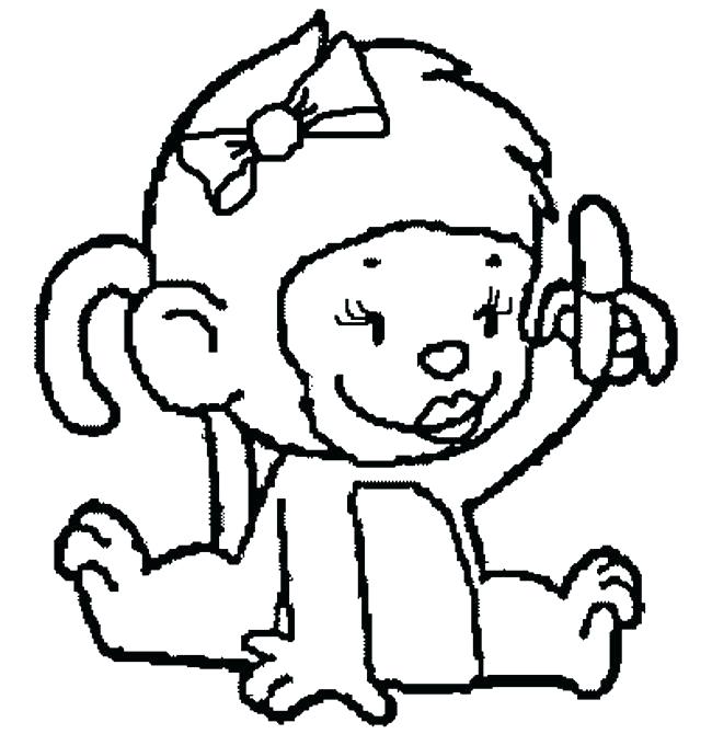 650x670 Cute Monkey Coloring Pages