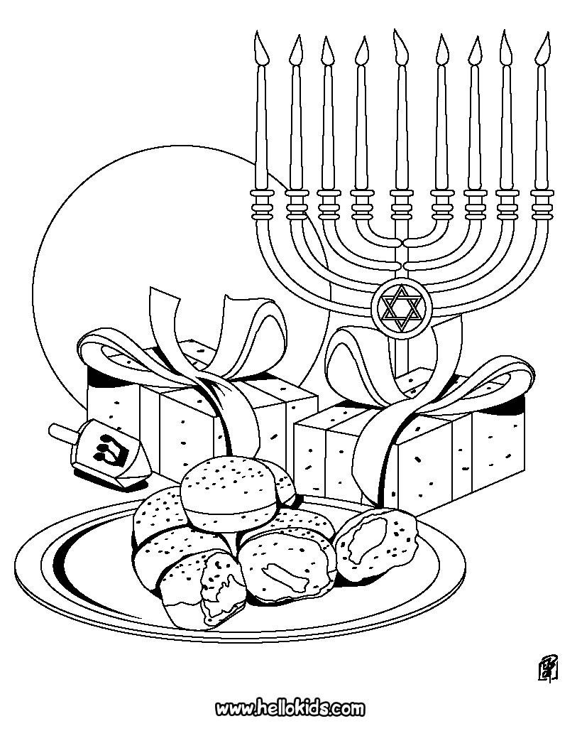 820x1060 Menorah Coloring Page Chanukah Symbols Chanuka Hanukkah