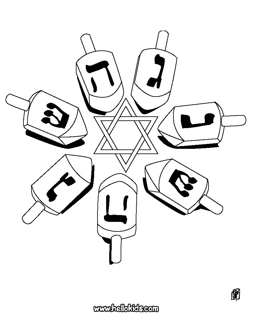 820x1060 Hanukkah Dreidel Coloring Pages