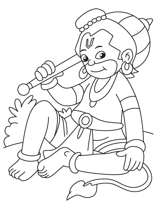 540x720 Hanuman Coloring Pages Small Sitting Coloring Page Bal Hanuman