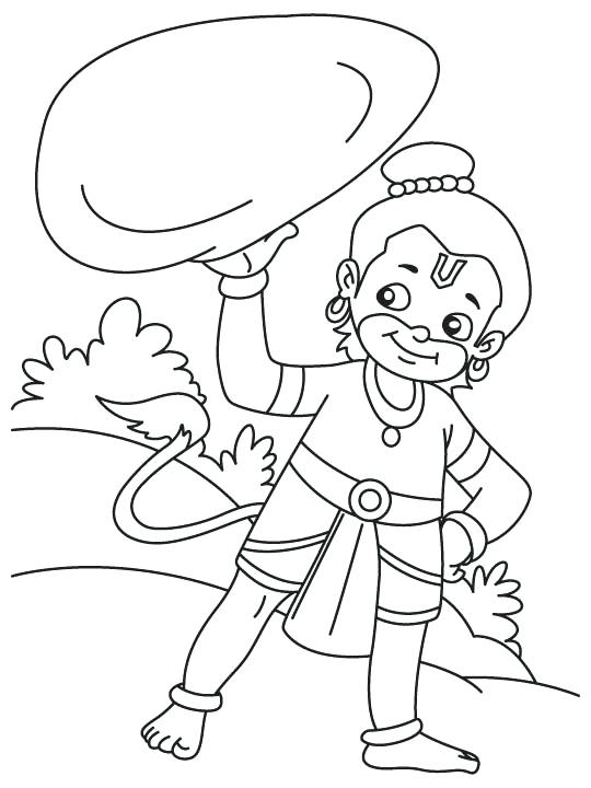 540x720 Hanuman Coloring Pages With Rock Coloring Page Bal Hanuman