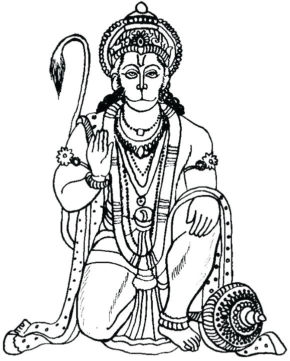 579x720 Hanuman Coloring Pages