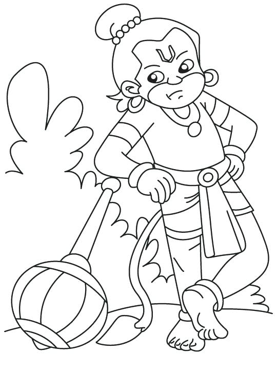 540x720 Hanuman Coloring Pages Angry Coloring Page Hanuman Colouring