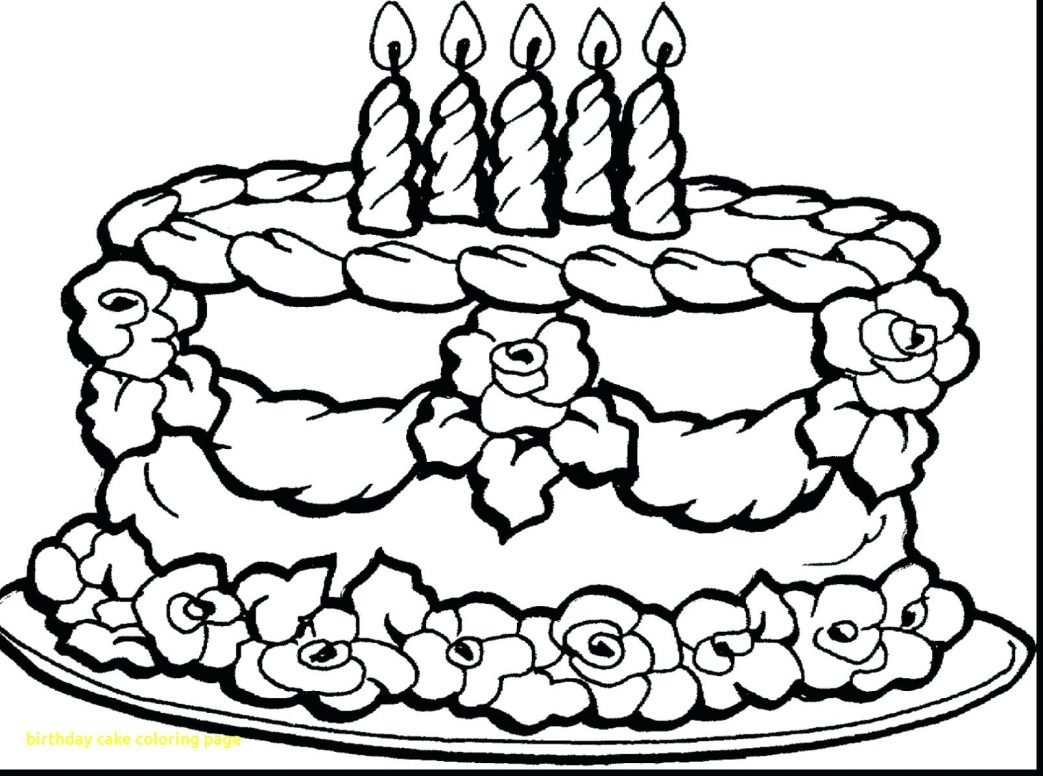 1043x776 Coloring Pages Thanksgiving Disney Birthday Cake Page With Drawing