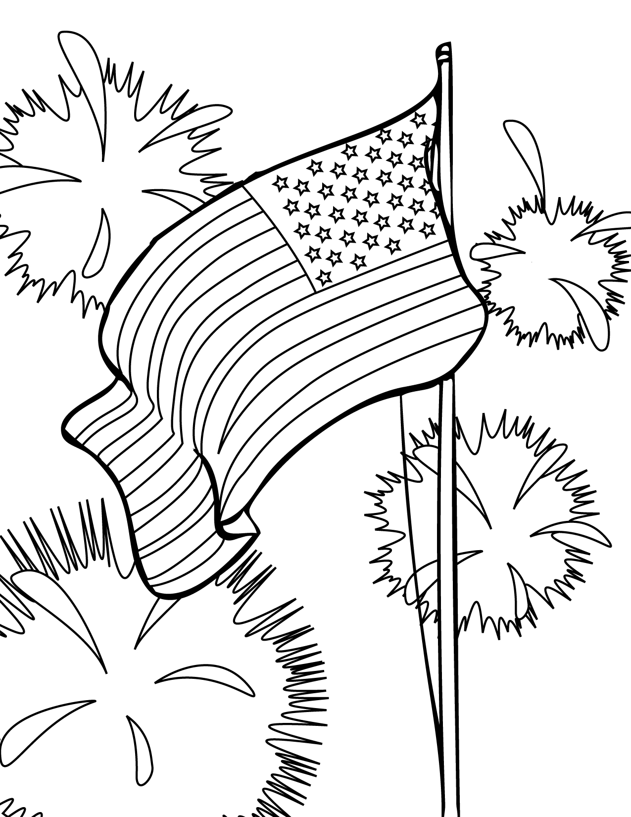1275x1650 Challenge Of July Coloring Sheets Printable Fourth Pages