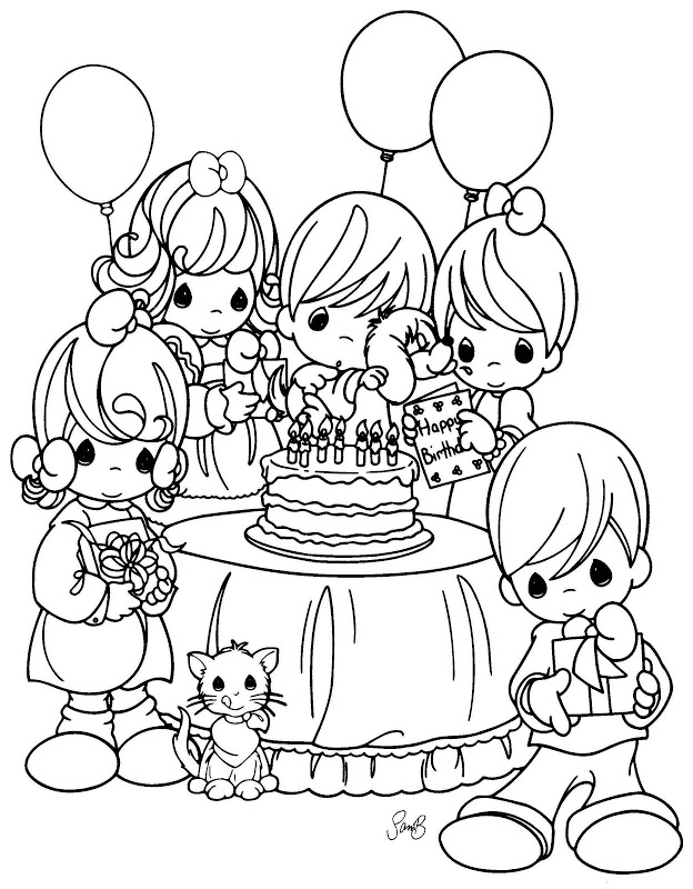 624x800 Precious Moments Happy Birthday Coloring Pages