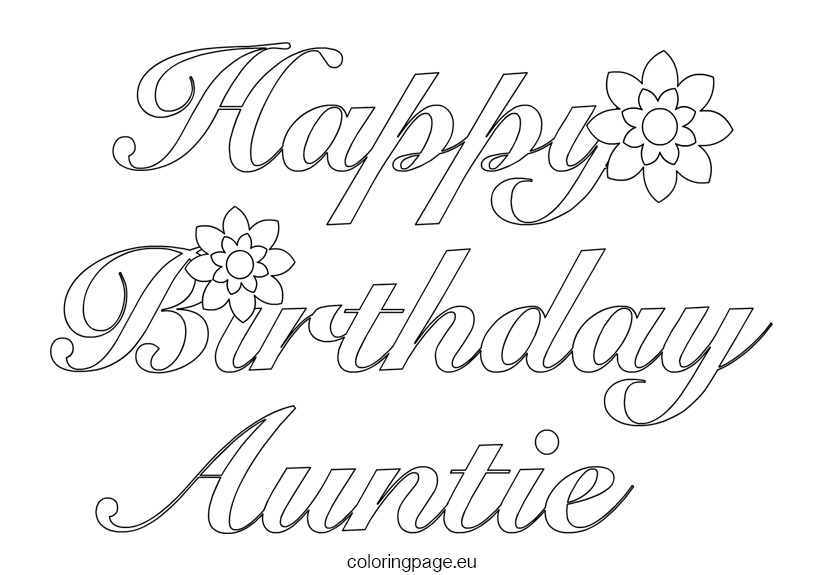 822x575 Happy Birthday Aunt Coloring Pages