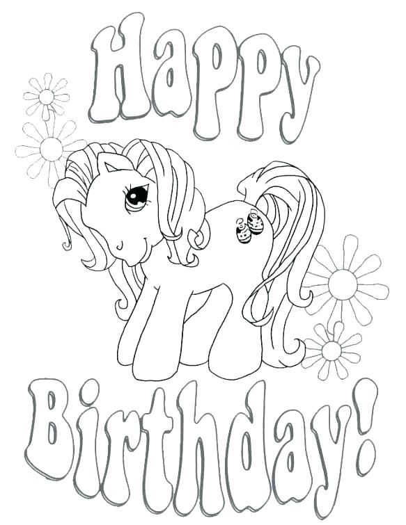 583x755 Happy Birthday Color Pages Free Printable Coloring Happy Birthday
