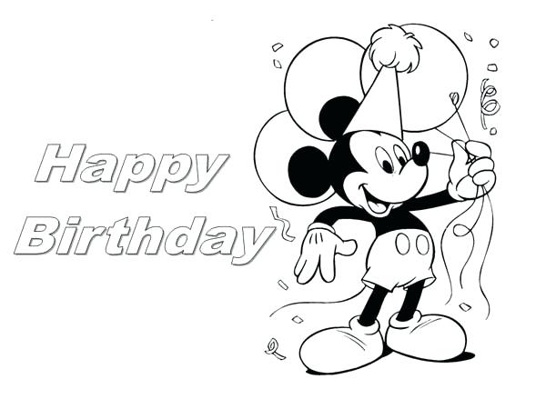 600x450 Happy Birthday Coloring Pages Printable Free Printable Coloring