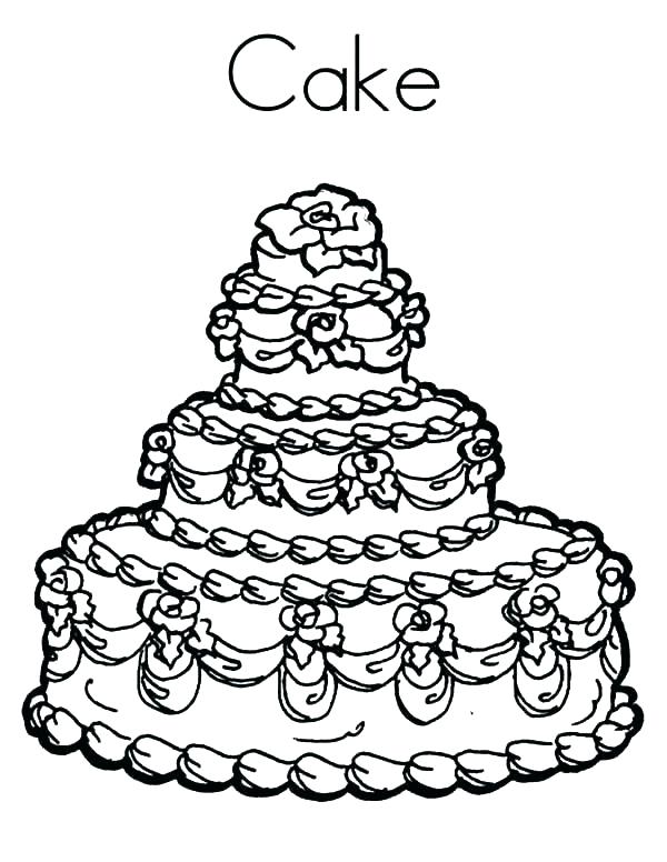 600x776 Birthday Cake Pictures To Color Free Coloring Pages Birthday Cake