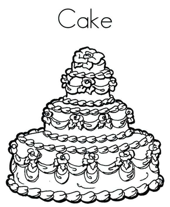 580x707 Blank Birthday Cake Coloring Page Coloring Pages Birthday Birthday