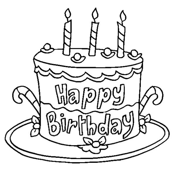600x600 Happy Birthday Coloring Pages Cake Coloring Pages