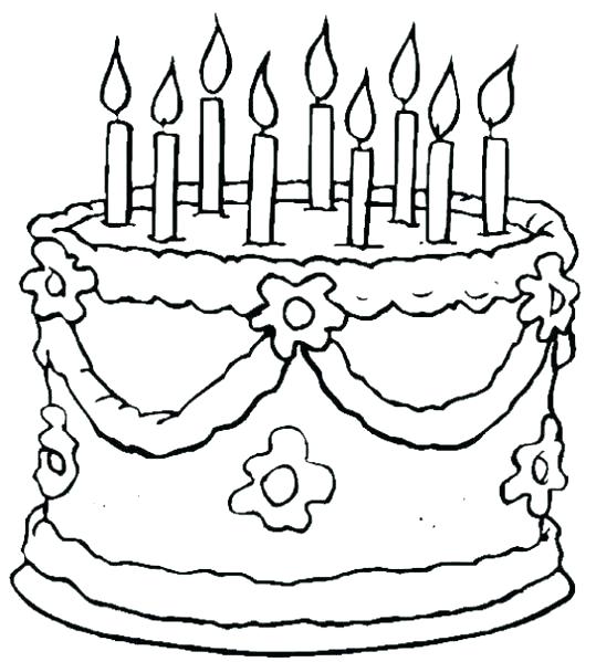 539x599 Birthday Cake Coloring Page Plus Birthday Cake Coloring Page Happy
