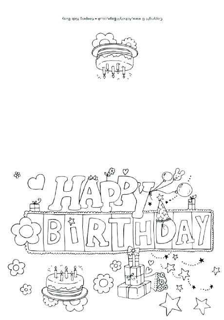 460x656 Happy Birthday Card Coloring Pages Printable Coloring Birthday