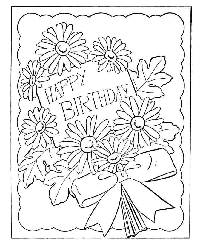 670x820 Printable Coloring Birthday Cards Printable Coloring Birthday