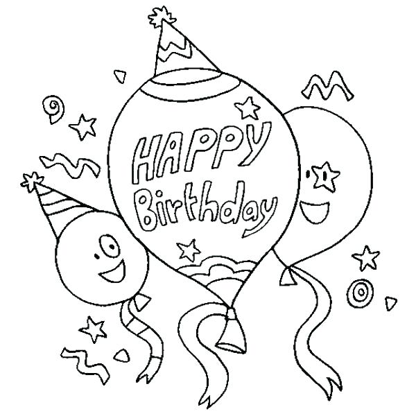 600x600 Birthday Coloring Pages Free Happy Birthday Card Coloring Pages