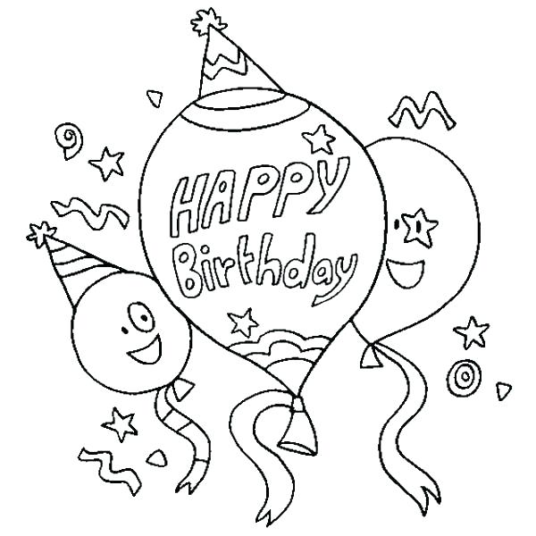 600x600 Birthday Coloring Pages Free Happy Birthday Coloring Pages Free