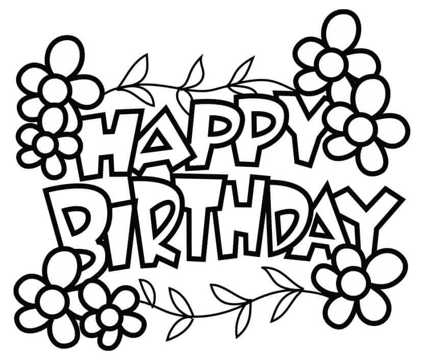 839x706 Free Printable Happy Birthday Coloring Pages