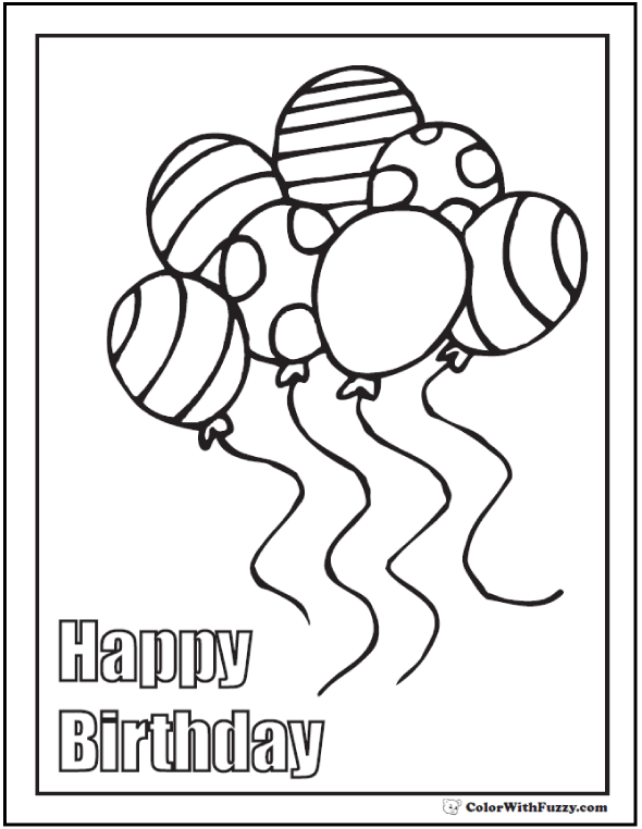 590x762 Birthday Coloring Pages Customizable Pdf