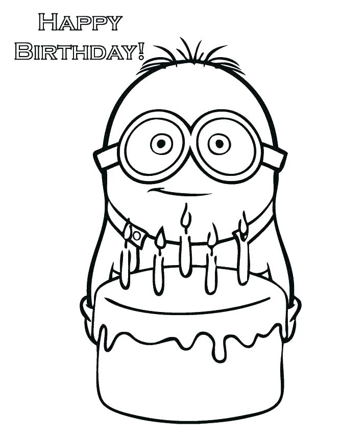 670x867 Printable Happy Birthday Coloring Pages Birthday Coloring Pages