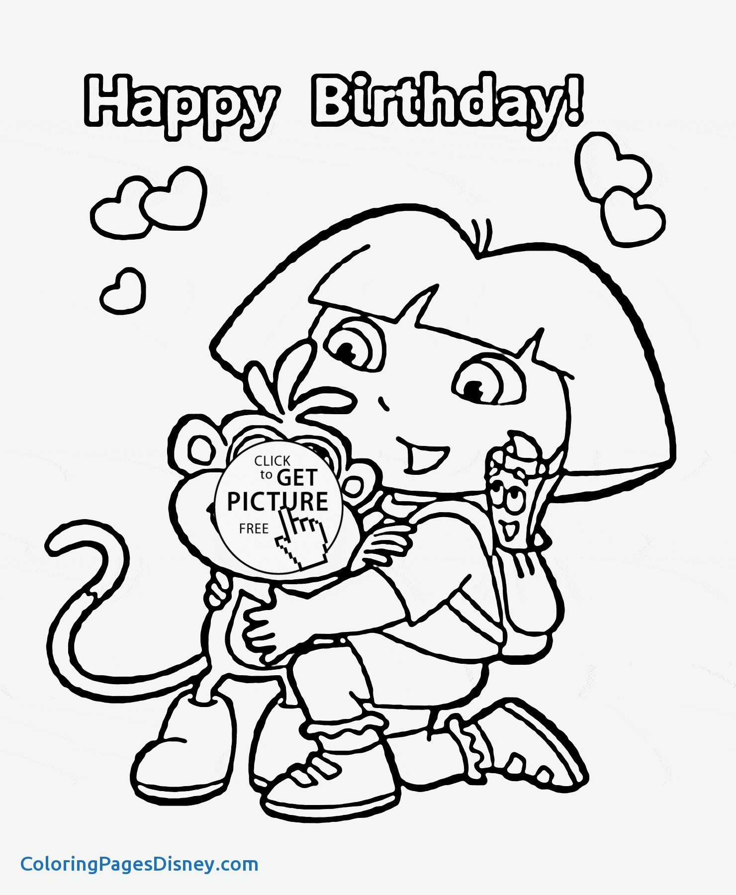 1480x1800 Go, Diego, Go! Coloring Pages New Dora Cartoon Happy Birthday
