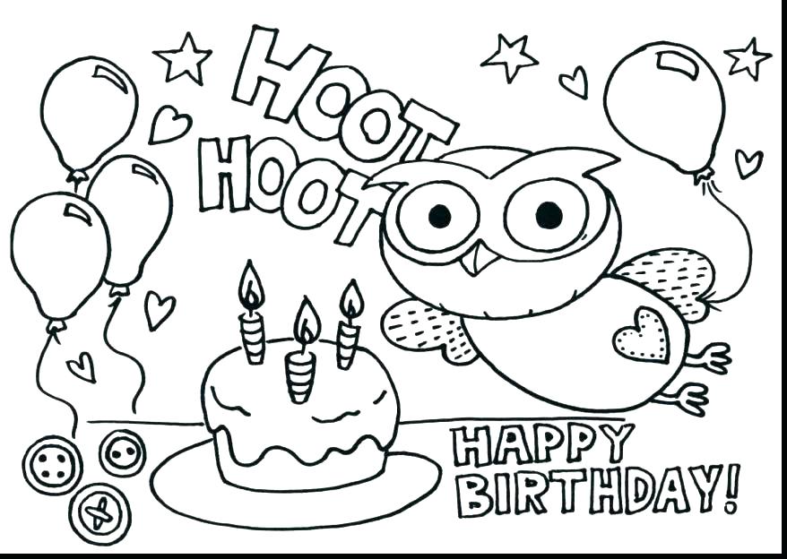 878x624 Happy Birthday Coloring Pages Printable Fresh Free For Kids