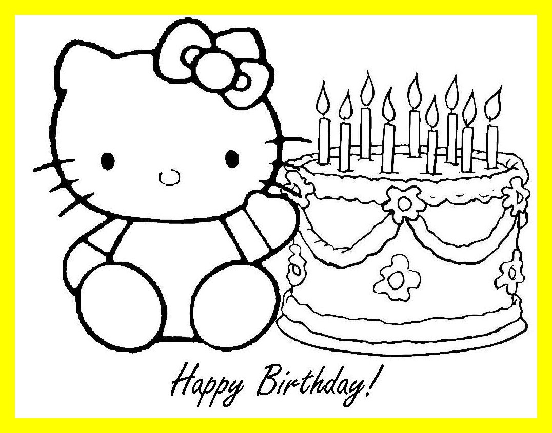 1076x845 Stunning Printable Happy Birthday Coloring Pages For Kids Hello