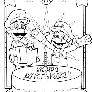 300x300 Mario Birthday Coloring Pages