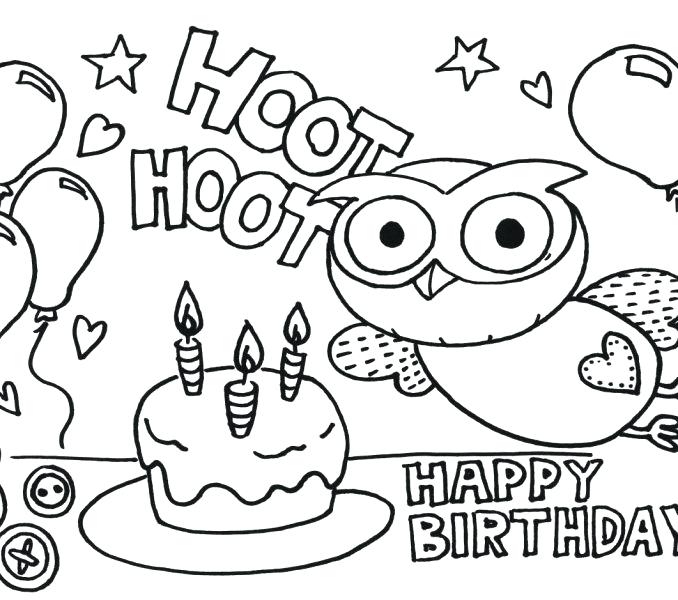 678x600 Free Happy Birthday Coloring Pages For Girls Colouring In Tiny