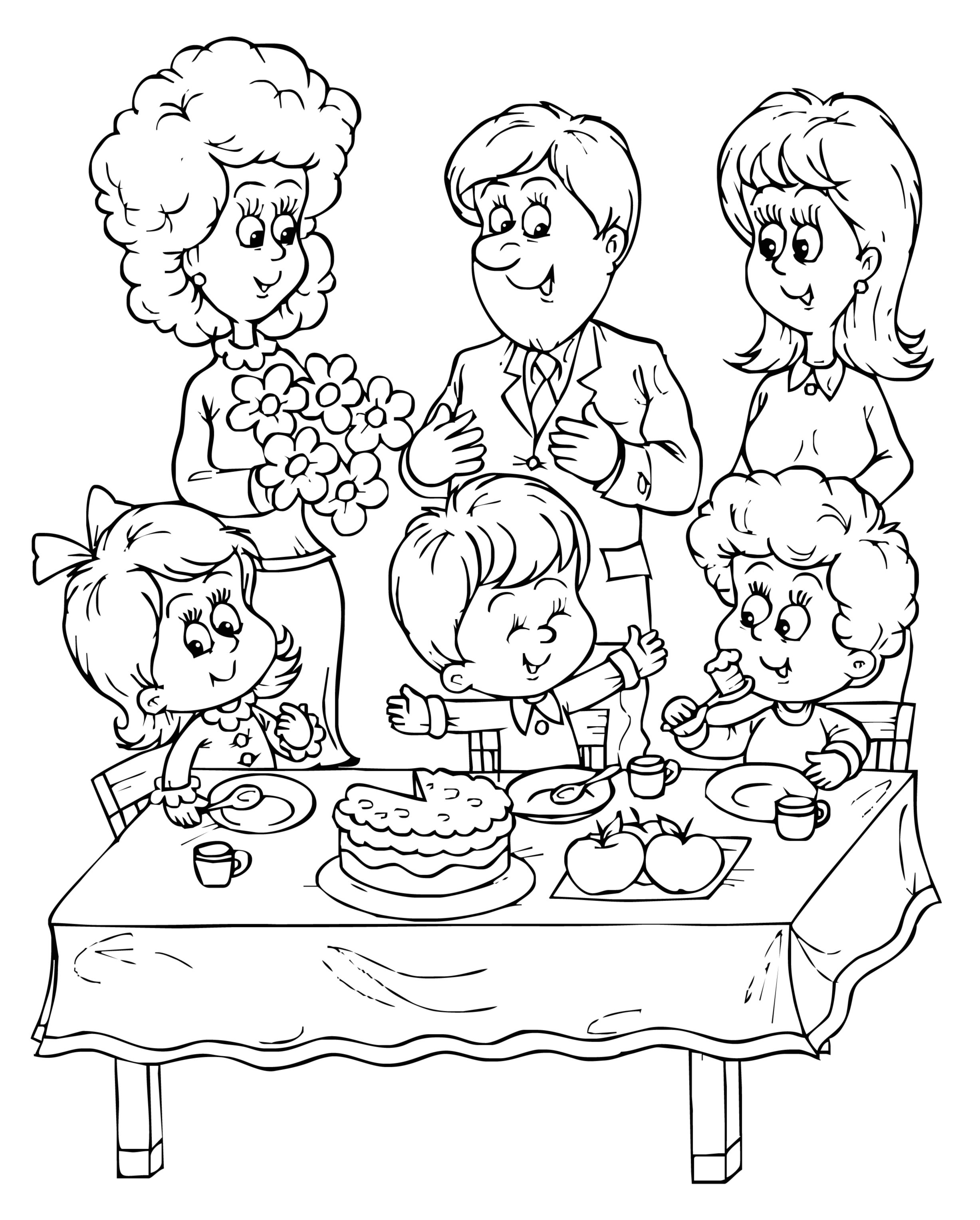2454x3054 Happy Birthday Cake Coloring Pages For Kids Printable Surprising