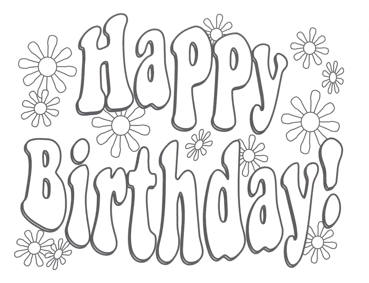 Happy Birthday Coloring Pages To Print