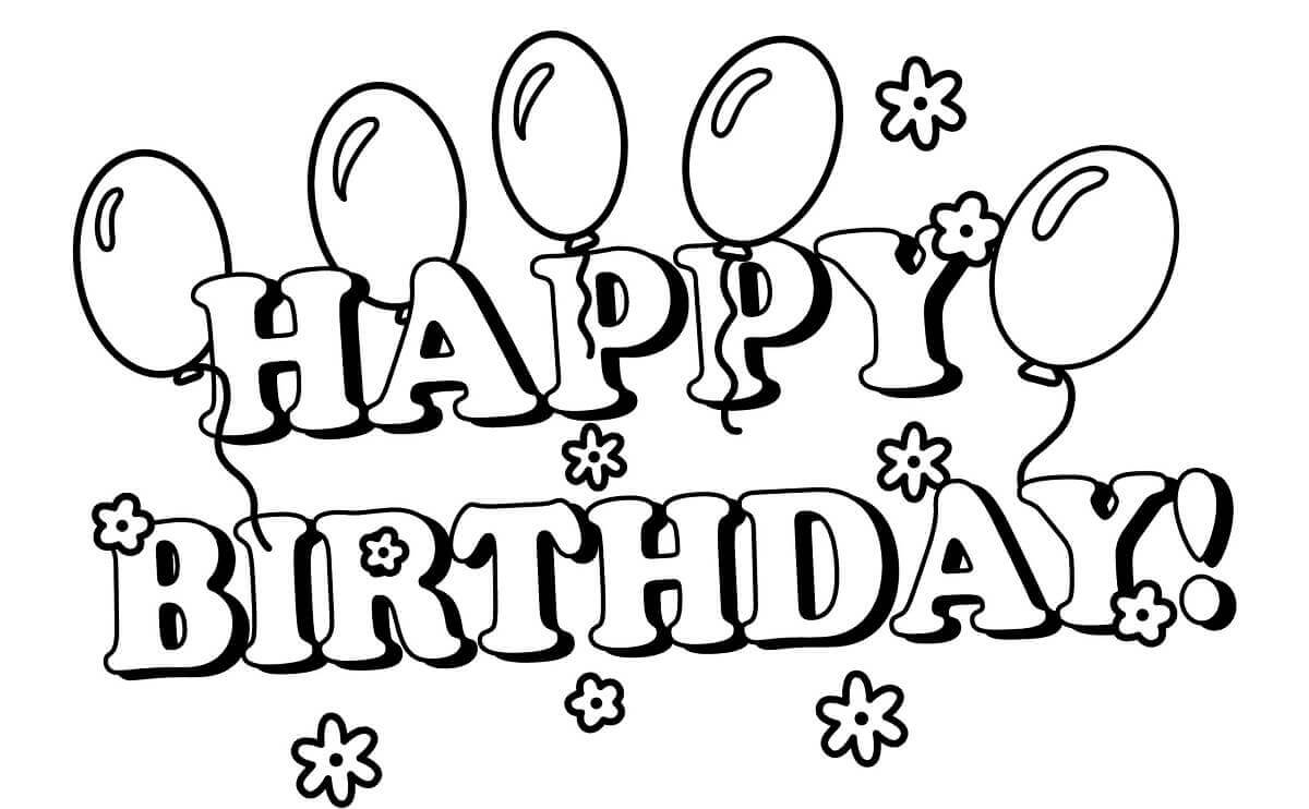 1200x742 Brilliant Decoration Birthday Coloring Sheets Cake Happy Birthday