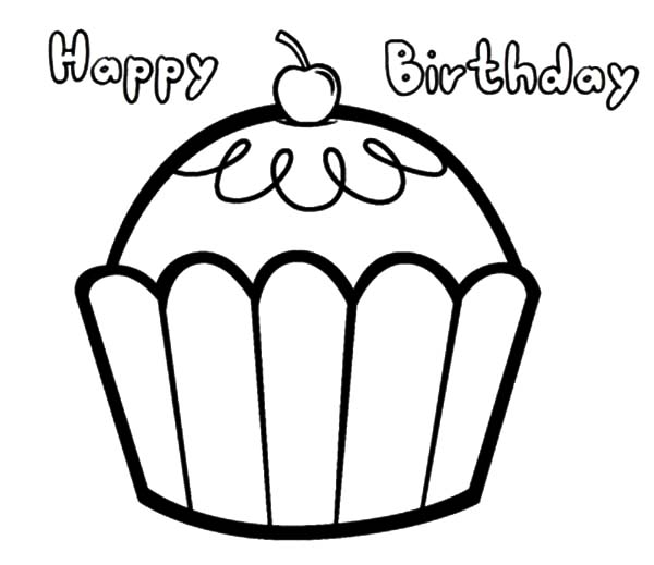 600x519 Happy Birthday Cupcakes Coloring Pages
