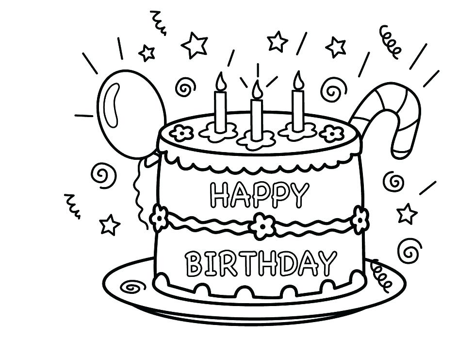 944x704 Cake Coloring Page Simple Birthday Cake Coloring Pages Image