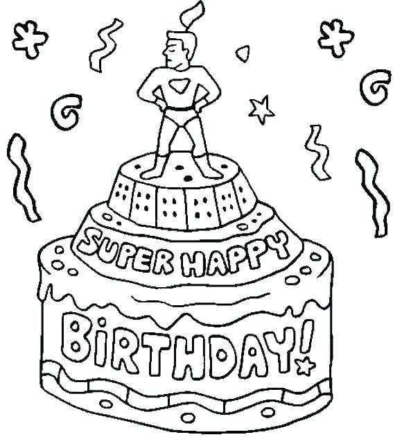 580x630 Printable Happy Birthday Coloring Pages Free Printable Happy