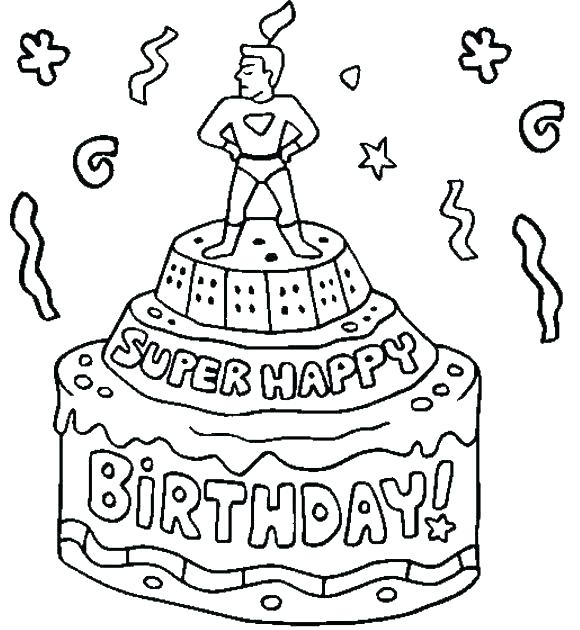580x630 Birthday Cards Coloring Pages Happy Birthday Card Print Printable